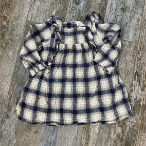 Zara long sleeve plaid dress